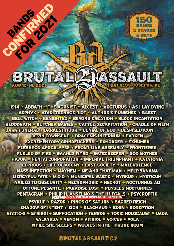 Brutal Assault - potvrzené kapely pro 2021