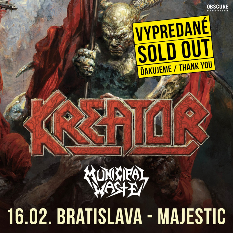 KREATOR a MUNICIPAL WASTE: Oslava thrash metalu vo vypredanom MMC 